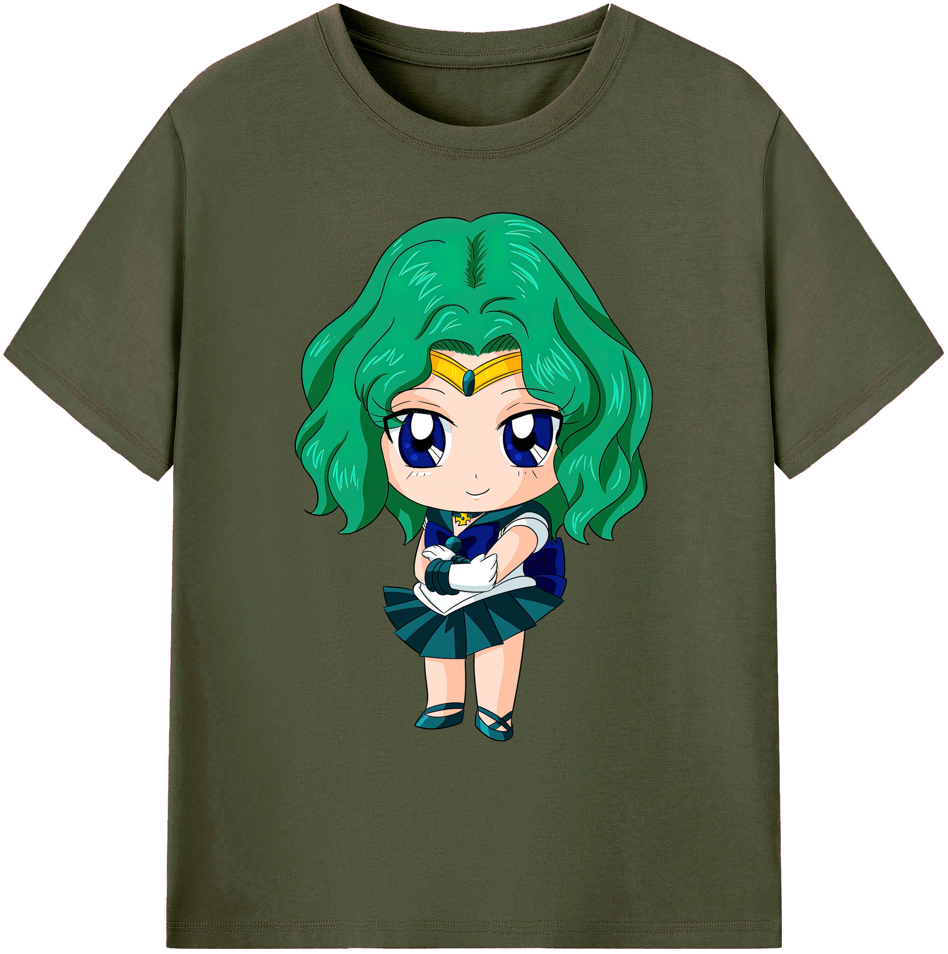 （画像用） 美少女戦士セーラームーン 海王 みちる（かいおう みちる） Sailor Moon Kaiou Michiru 綿100％ メンズ半袖Tシャツ｜肌触りやわらか＆通気性